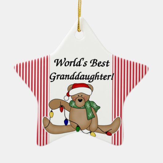 Teddy Bear World's Best Granddauther Ornament (Voorkant)