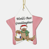 Teddy Bear World's Best Granddauther Ornament (Links)