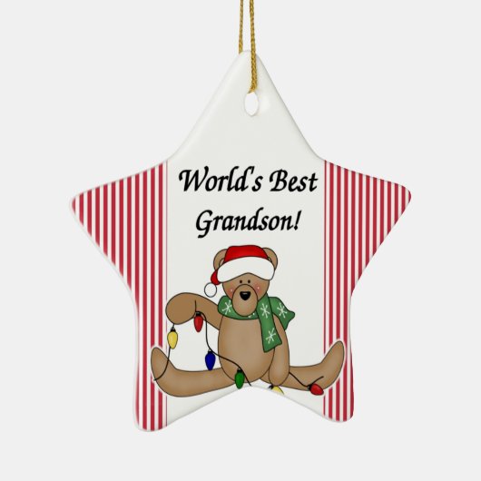 Teddy Bear World's Best Grandson Ornament (Rechts)