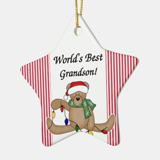 Teddy Bear World's Best Grandson Ornament (Links)