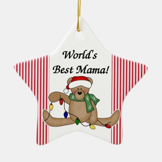 Teddy Bear World's Best Mama Ornament (Voorkant)