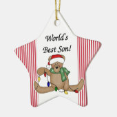Teddy Bear World's Best Son Ornament (Links)