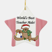 Teddy Bear World's Best Teacher Aide Ornament (Voorkant)