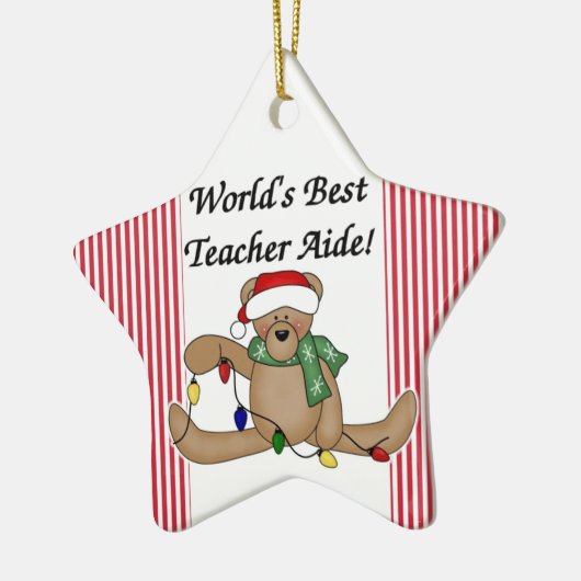 Teddy Bear World's Best Teacher Aide Ornament (Links)