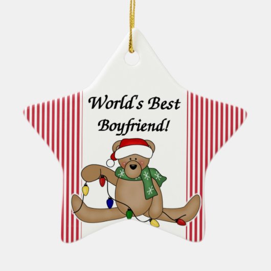 Teddy Bear World's beste Boyvriend Ornament (Voorkant)
