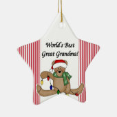 Teddy Bear World's beste grootmaornament Keramisch Ornament (Rechts)