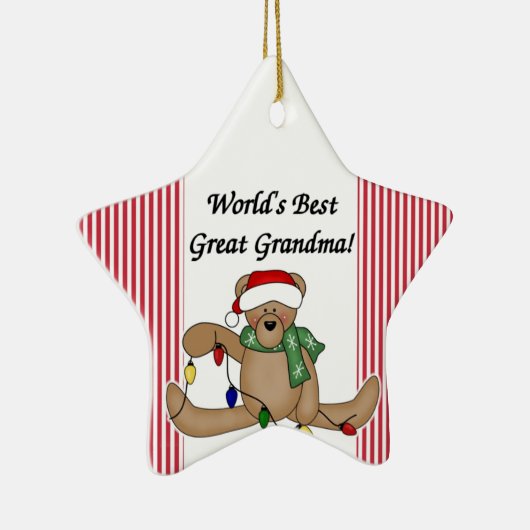 Teddy Bear World's beste grootmaornament Keramisch Ornament (Rechts)