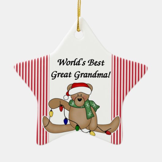 Teddy Bear World's beste grootmaornament Keramisch Ornament (Voorkant)