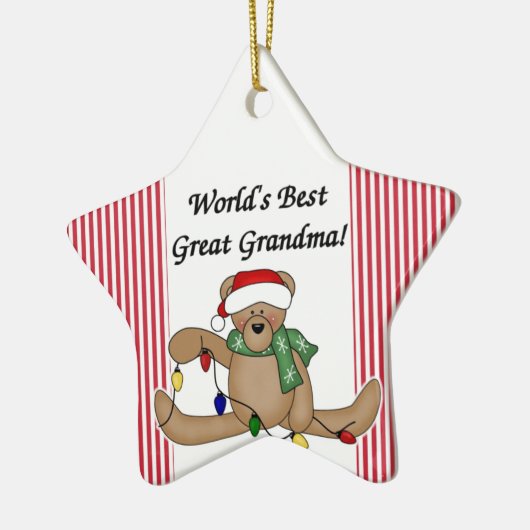 Teddy Bear World's beste grootmaornament Keramisch Ornament (Links)