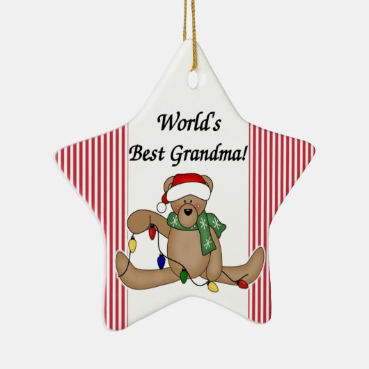 Teddy Bear World's beste grootmaornament Keramisch Ornament (Rechts)