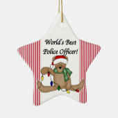 Teddy Bear World's beste politieagent Ornament (Rechts)