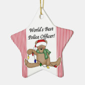 Teddy Bear World's beste politieagent Ornament (Links)
