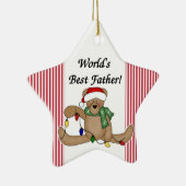 Teddy Bear World's beste vader-ornament Keramisch Ornament (Rechts)