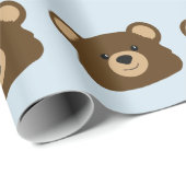 Teddy Bear Wrapping Paper Blue Cadeaupapier (Rol Hoek)