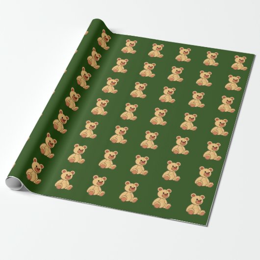 Teddy Bear Wrapping Paper Cadeaupapier (Uitgerold)