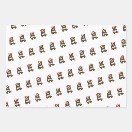 Teddy Bear Wrapping Paper Flat Sheet Set 3 (Voorkant 2)