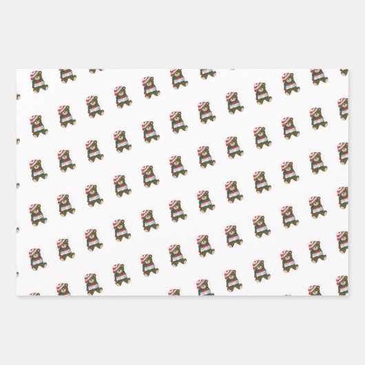 Teddy Bear Wrapping Paper Flat Sheet Set 3 (Voorkant)