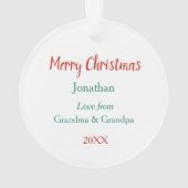 Teddy Bear Wreath Grandchild Holiday Ornament (achterkant)