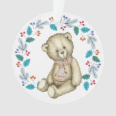 Teddy Bear Wreath Grandchild Holiday Ornament (voorkant)