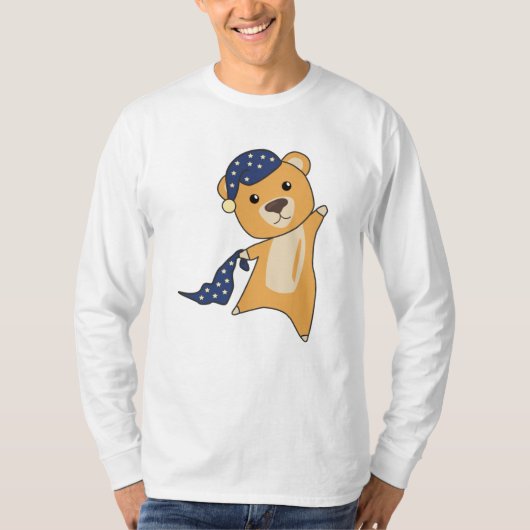Teddy Bear Yellow Beer Slapend Pet T-shirt (Voorkant)