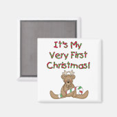 Teddy Bear Zeer 1e kersthemden en cadeautjes Magneet (Voorkant / Achterkant)