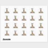 Teddy Bear Zeer 1e kersthemden en cadeautjes Ronde Sticker (Vel)