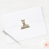 Teddy Bear Zeer 1e kersthemden en cadeautjes Ronde Sticker (Envelop)
