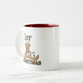 Teddy Bear Zeer 1e kersthemden en cadeautjes Tweekleurige Koffiemok (Voorkant links)