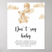 Teddy Bear zegt geen baby Poster (Voorkant)