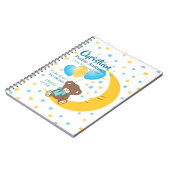 Teddy Bear zit op de Maan Baby Birth Stats Notitieboek (Linkerzijde)