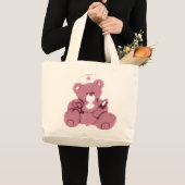 Teddy Bear zuster in roze Grote Tote Bag (Voorkant (product))