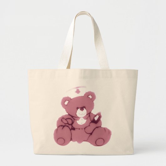 Teddy Bear zuster in roze Grote Tote Bag (Voorkant)