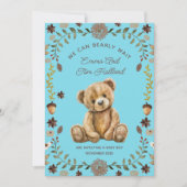 Teddy Bear Zwangerschap Blue Boy Aankondiging (Voorkant)