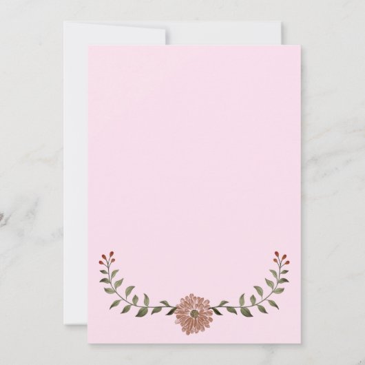 Teddy Bear zwangerschap roze meisje Aankondiging (Achterkant)