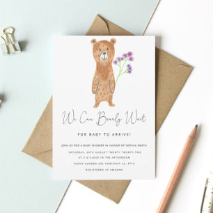 Teddy Bearly Wacht Baby Shower Kaart