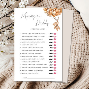 Teddy Bearly Wait Baby shower Mama of Daddy Game