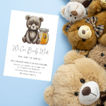 Teddy Bearly Wait Baby Shower Uitnodiging