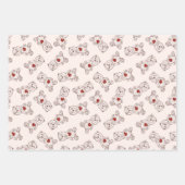 Teddy Bears and Hearts Gift Wrap 3 Pk. (Sheets) Inpakpapier Vel (Voorkant)