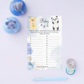 Teddy Bears Baby ABC Shower Game Card Flyer (Enkel)