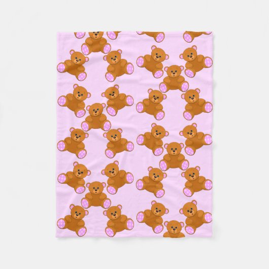 Teddy Bears Baby Blanket Fleece Deken (Voorkant)