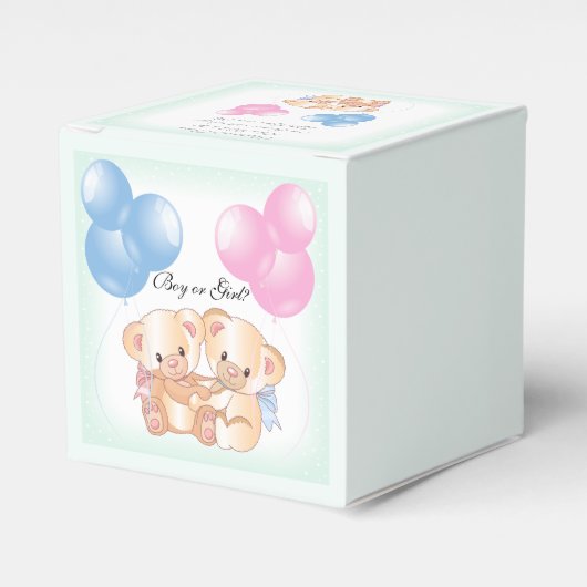 Teddy Bears Baby Gender onthullen partijtje Bedankdoosjes (Voorkant Zijde)