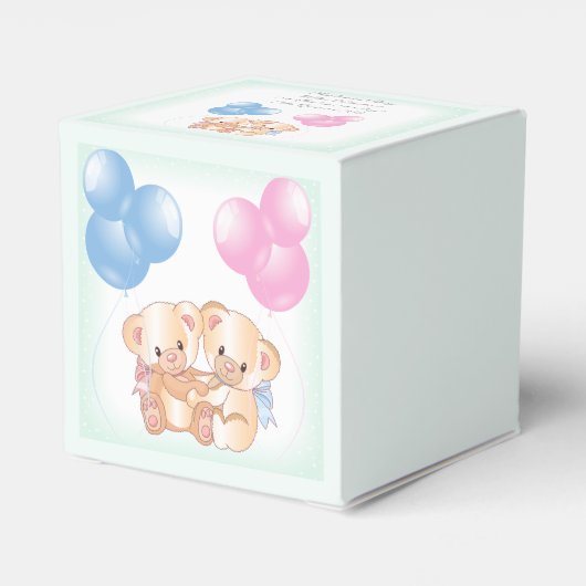Teddy Bears Baby Gender onthullen partijtje Bedankdoosjes (Achterkant)