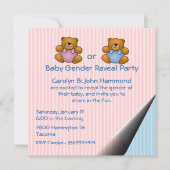 Teddy Bears Baby Gender Reveal Party Invitation Kaart (Voorkant)