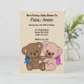 Teddy Bears Baby shower & Patroon Kaart (Staand voorkant)