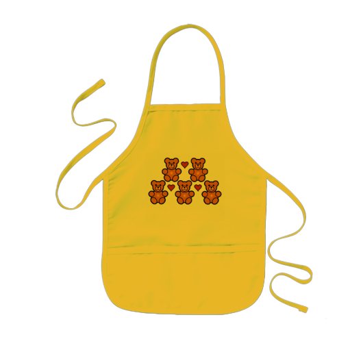 Teddy Bears bib / schort - kies stijl en kleur (Voorkant)