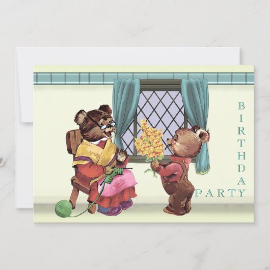 Teddy Bear's Birthday Party Invitation Kaart (Voorkant)