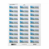 Teddy Bears Blue Truck Green Baby Label (Full Sheet)