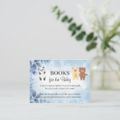 Teddy Bears Breng een boek Baby shower Kaart Plaatskaartje (Staand voorkant)