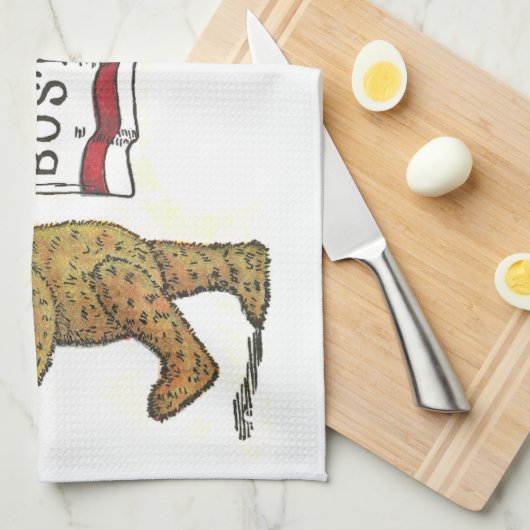  Teddy Bears Carrying Bean Pot Theedoek (Quarter Fold)