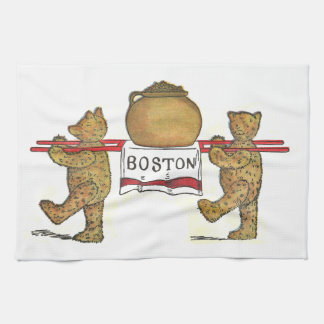 Teddy Bears Carrying Bean Pot Theedoek